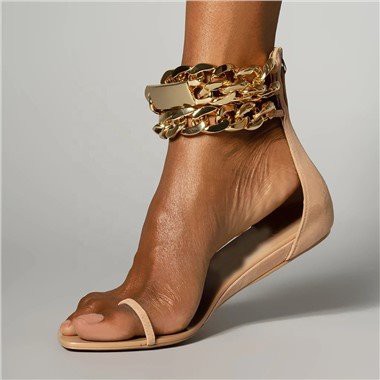 Women Shoes 2021 Chunky Chain Ankle Strap Women Flat Sandals