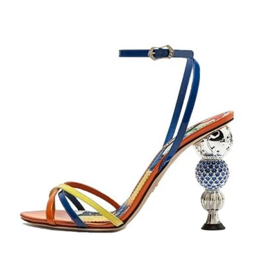 Ankle Strap Special Heel Lady Shoe And Sandals