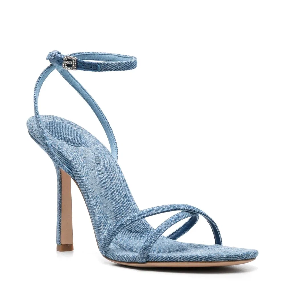 Blue Denim cross strap 110mm sandals for ladies Blue Denim cross strap 110mm sandals for ladies