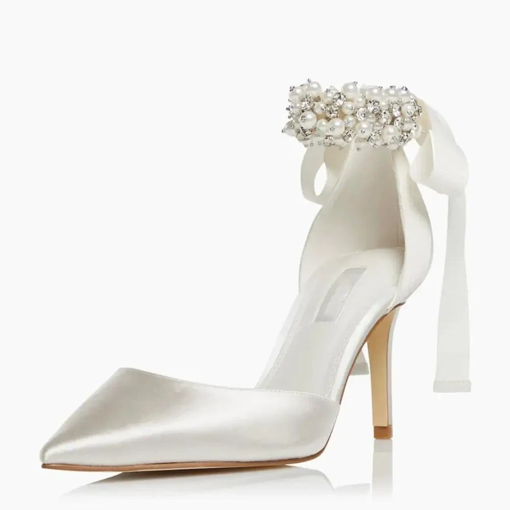 White wedding shoes high heels for bridal White wedding shoes high heels for bridal